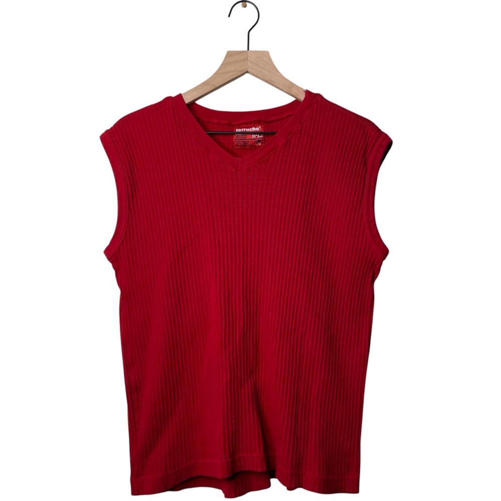 90s Ferruche Red Vest 100% Cotton